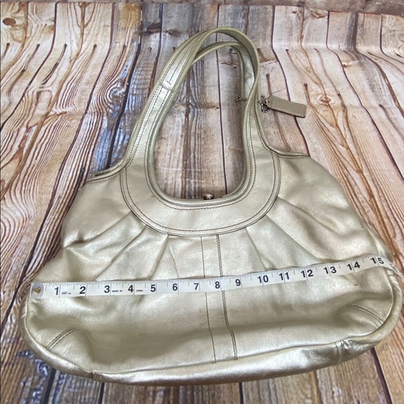 FINAL SALE‼️ Coach ergo gold Metallic leather bag - Picture 8 of 12